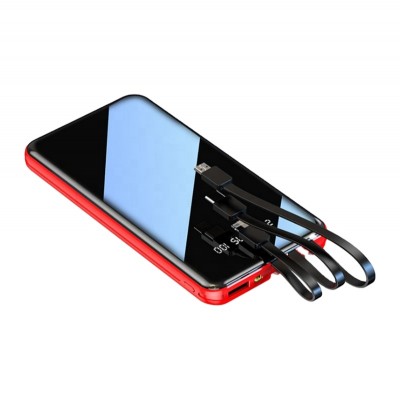 Power Banks 10000mah Mirror Digital Power Bank Dual Input And four Output